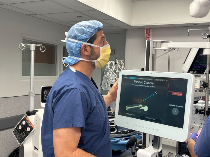Dr James Germano chair orthopedics LIJ Valley Stream using Ortoma device 6 25 25