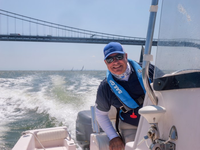 Cormac Murphy coached the WaterFront Center's Junior Big Boat team at this year's Around Long Island Regatta.