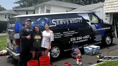 Hender Alvarado and his two daughters donated their time and services to support the fundraiser.