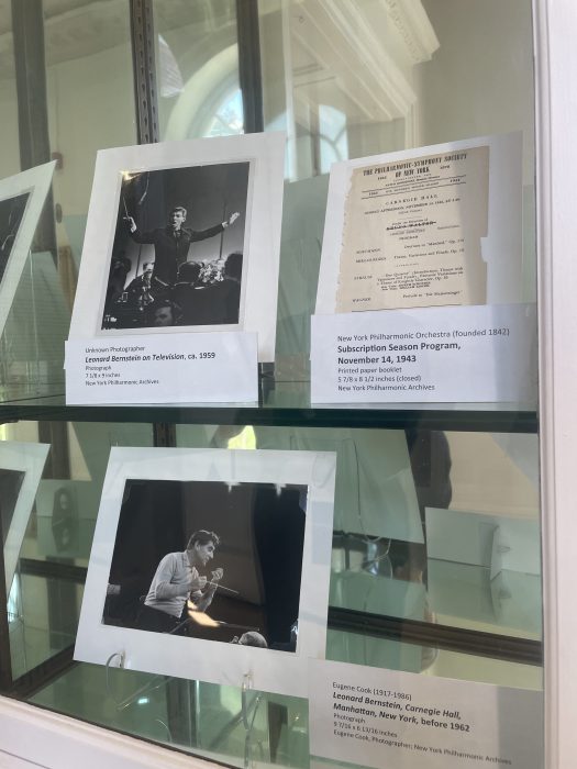 Images on display from the beginning of Maestro Leonard Bernstein's career.