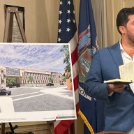Designer Mason Sofia presents to the Great Neck Estates Board of Trustees the changes made to the proposal at 200 Middle Neck Road.