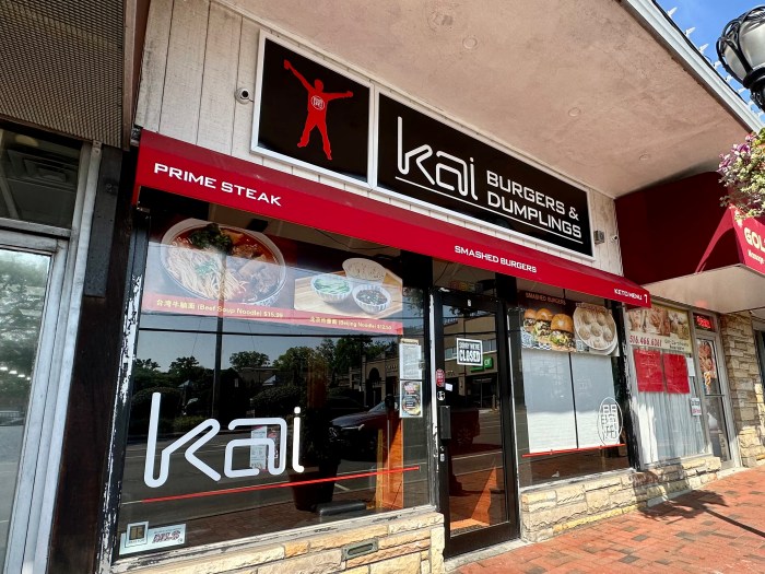 Kai Burgers and Dumplings, known for its East meets West cuisine, closed its doors in Great Neck.