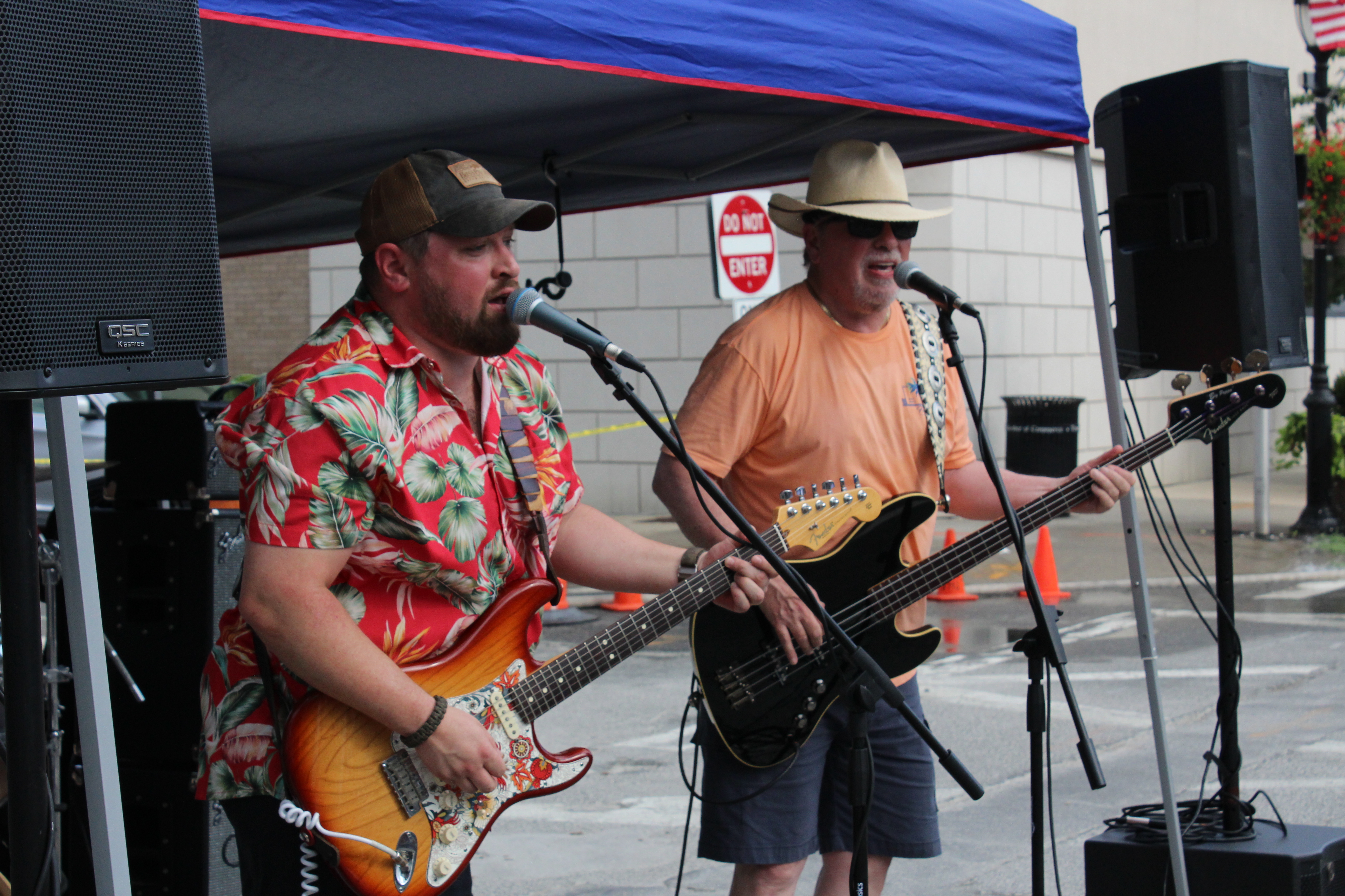 The John Byrnes Band performs on Plandome Road.