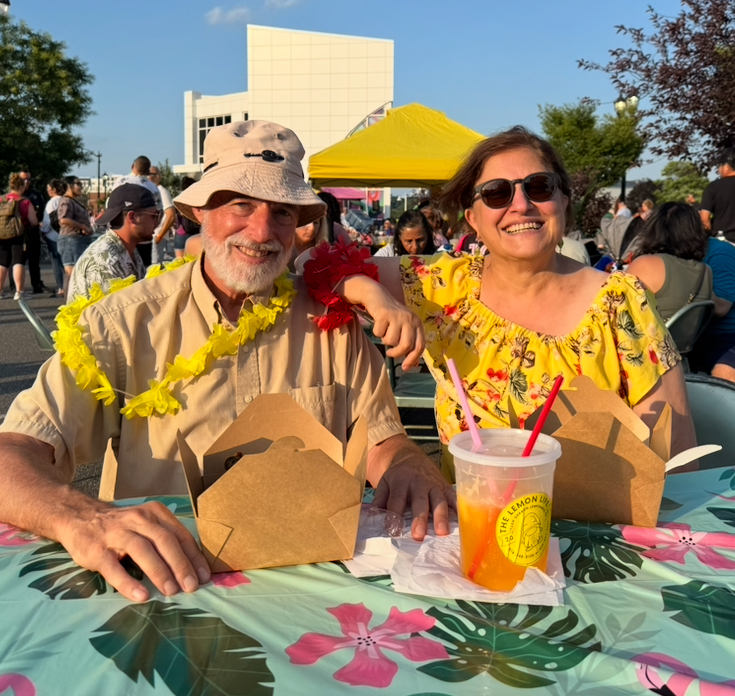 Visitors came dressed in florals and leis