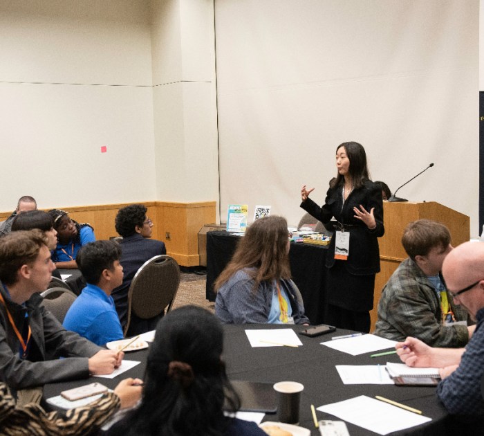 Grace Liu leads workshops with her nonprofit, Research to Empower.