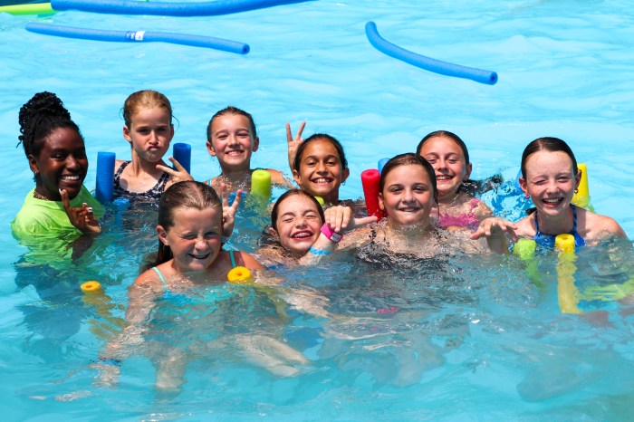LuHi campers cool off in the pool after a day of activities.