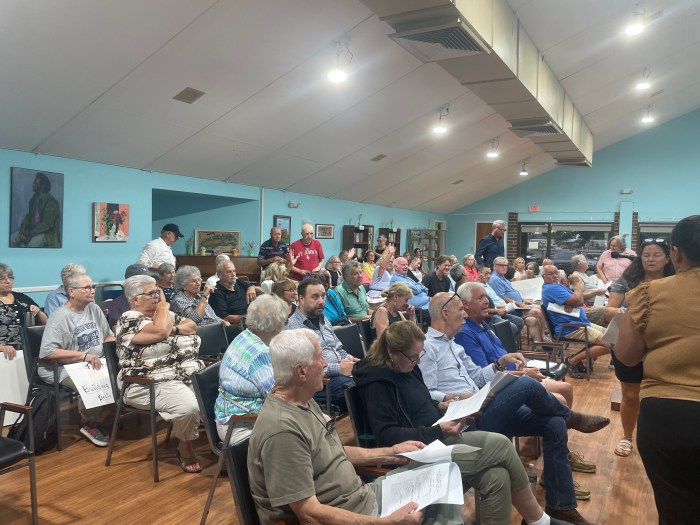 Nearly every seat was filled at the Port Washington Senior/Adult Activities Center for the board meeting.