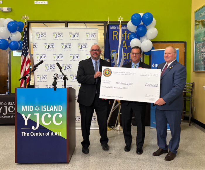 Nassau County Legislator Seth Koslow Rick Lewis and Nassau County Legislature Deputy Minority Leader Arnold Drucker (L. to R.).