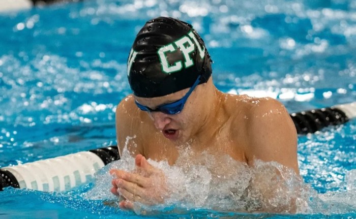 Arda Agir competes on the Locust Valley swim team, where he set a program record this year.