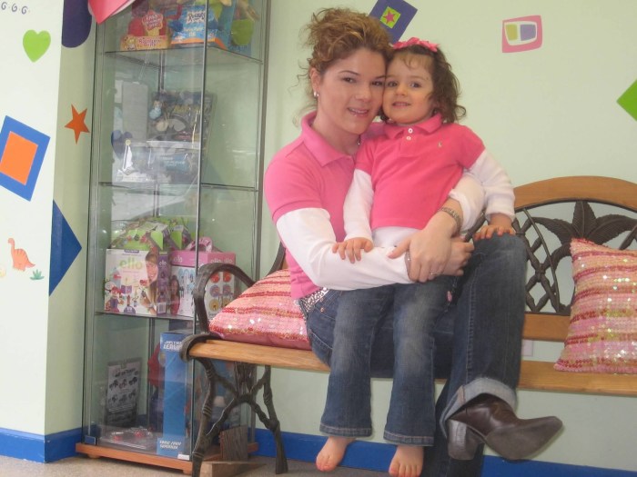 Valentina and Victoria Hartman in their first business, Tori's Place for Kids, in Port Washington.