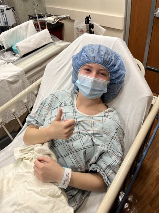 Kelly Mullooly had surgery to remove a rare form of bone cancer from her body.