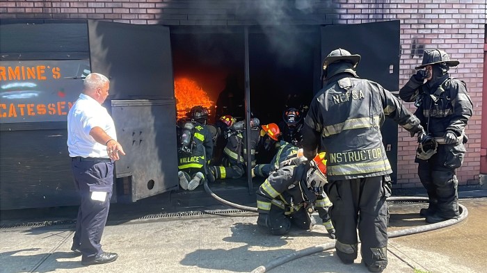 Nassau County Fire Service Academy junior firefighters performed demonstrations.