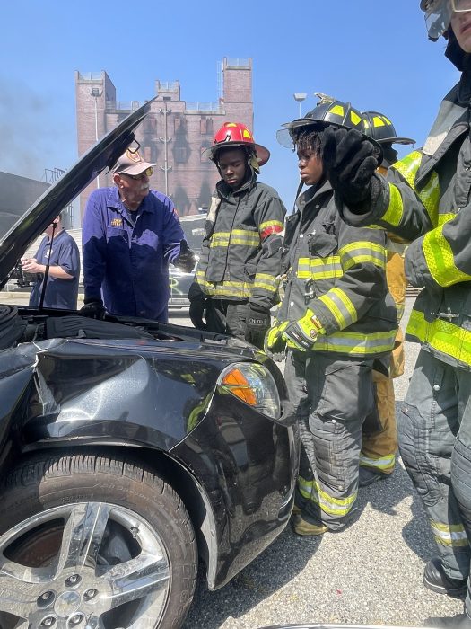 Nassau County Fire Service Academy junior firefighters performed demonstrations.