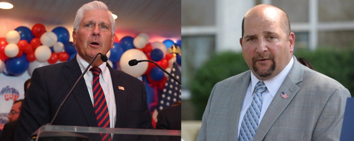 Nassau County Executive Bruce Blakeman (L.) has raised more campaign funds than his competitor Legislator Seth Koslow (R.).