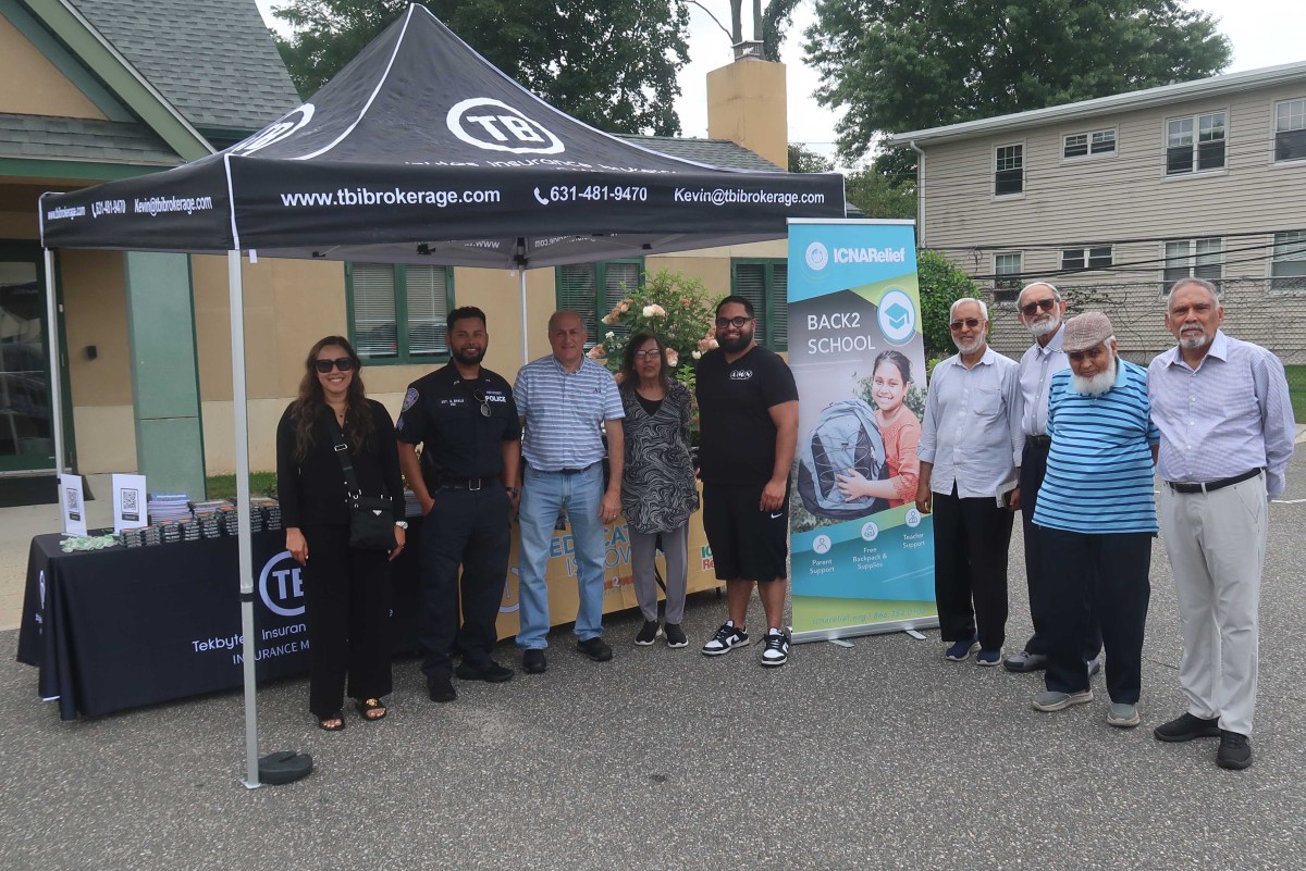 The Village of Westbury welcomed the Islamic Circle of North America Relief NY for a backpack giveaway.