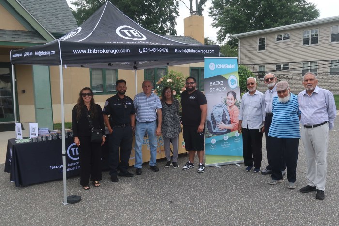 The Village of Westbury welcomed the Islamic Circle of North America Relief NY for a backpack giveaway.