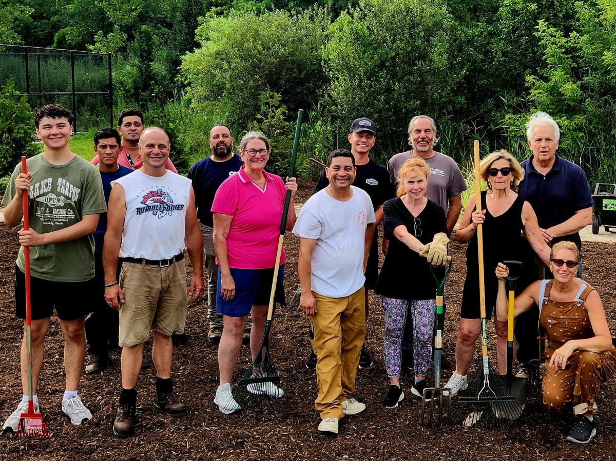 Glen Cove Beautification Commission volunteers at Pascucci Field.