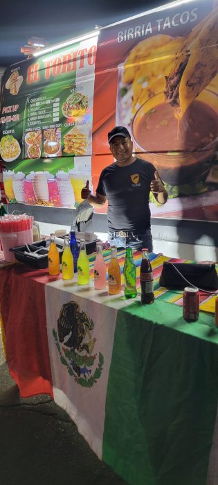 The carnival has multiple local food vendors.