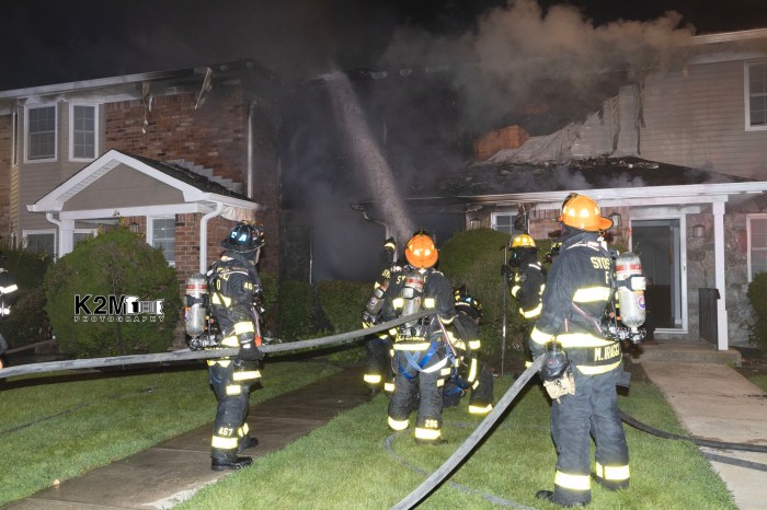 The Syosset Fire Department responded to the scene of a fire at the Fairhaven Apartments in Woodbury