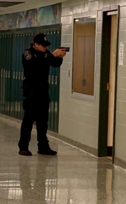 Law enforcement spent hours going through walkthrough exercises at Farmingdale High School. 