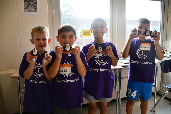 Students at Camp Invention participated in the “Penguin Launch.”