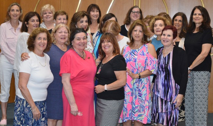 Temple Beth Sholom Sisterhood’s Executive Board with its new president, Beatrice Bloom Karten.