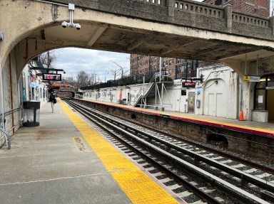 The Great Neck Long Island Rail Road Train Station was flooded during a flash flood that washed over the New York metropolitan area.