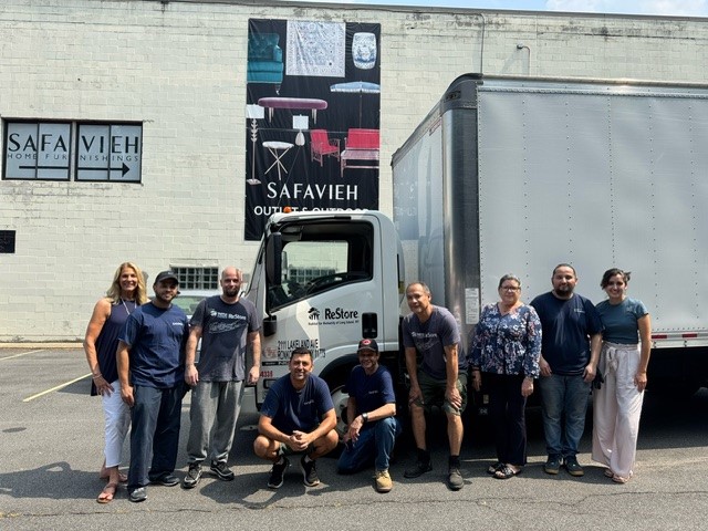 Safavieh Home Furnishings crew donated furniture to Habitat for Humanity Long Island.