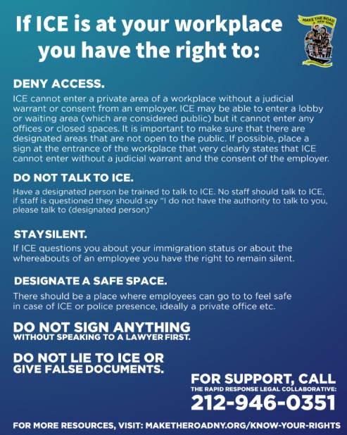 Immigration Attorney Michael Mandel spoke about tips and tricks if ICE is at your workplace at the Port Washington Chamber of Commerce.