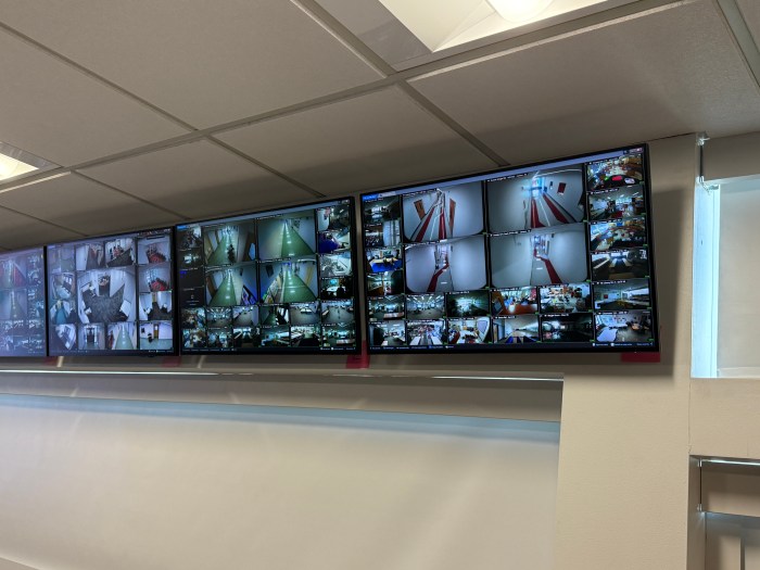 The school has hundreds of cameras that can be activated in seconds.