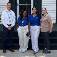 Deputy Executive Director & COO for Hope for Youth Chris Fischer, Community Engagement Coordinator for National Grid, Nelvie Howard, Community Engagement Manager for National Grid Yaryl Gonzalez and Kelly Callahan (L. to R.).