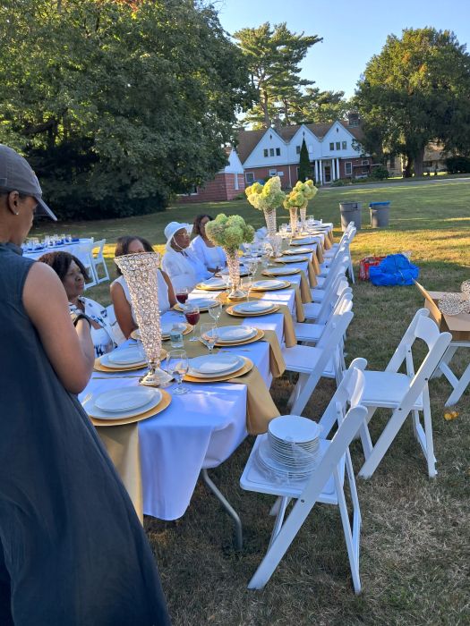The Church of the Advent had over 100 people on its front lawn for its all-white party.