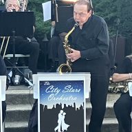 A jazz soloist at Floral Park's most recent summer concert
