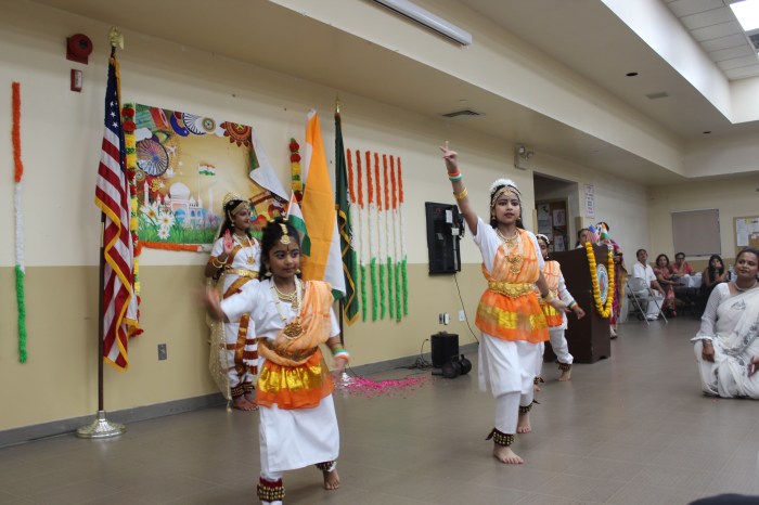 Performers danced for officials and residents.