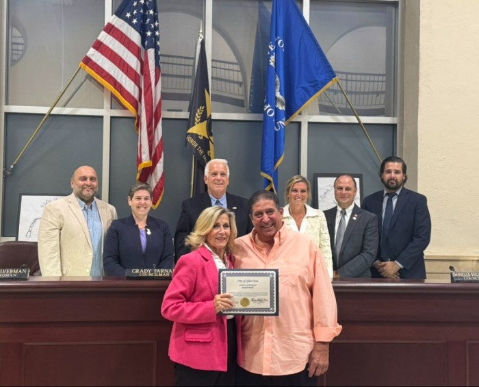 The Glen Cove City Council presented Joseph Basile with a citation for his 51 years of service to the community.