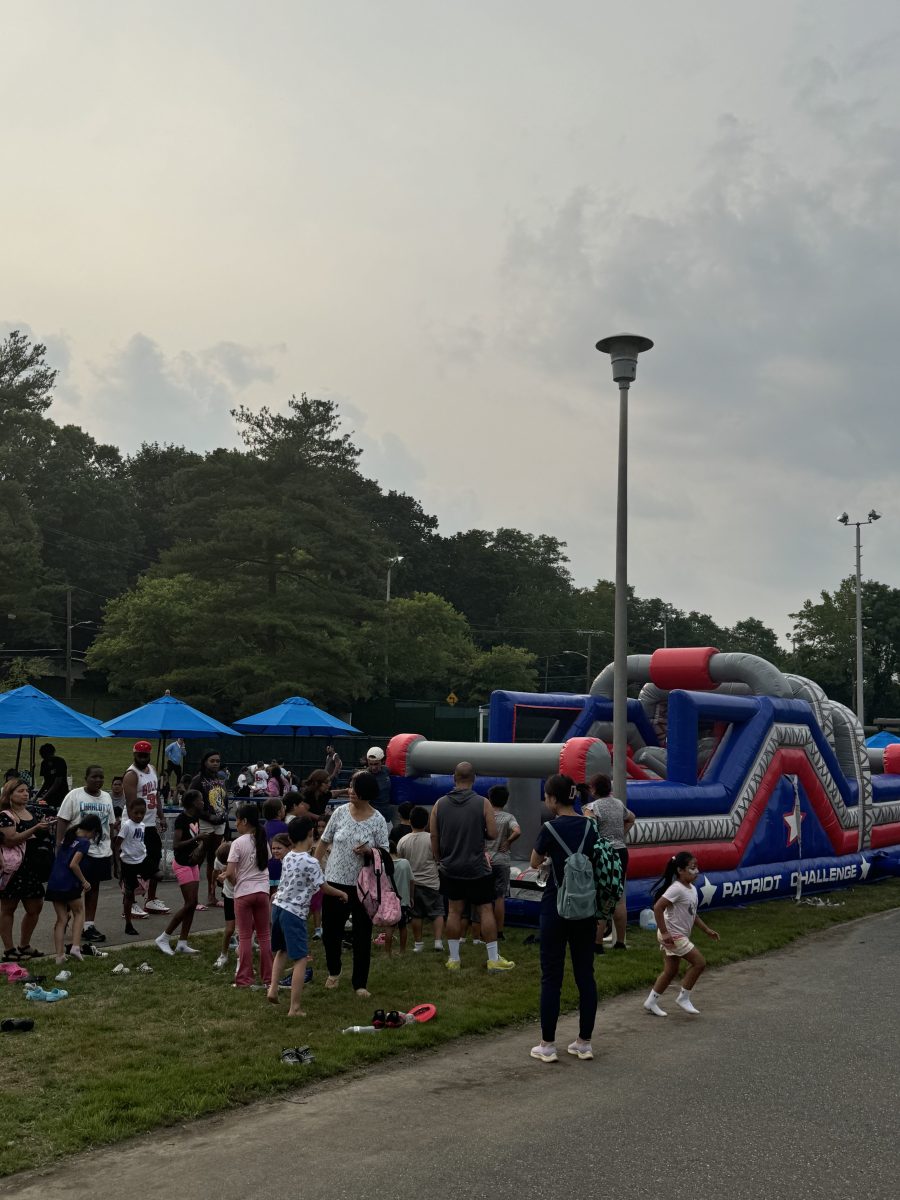 Bouncy houses were just one form of entertainment during Manhasset's National Night Out.