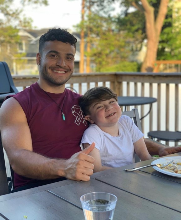 Sebastian Gomez (L.) found inspiration from Ethan (R.) after a teacher from his high school, Ethan's father, showed a video to the school about his son.