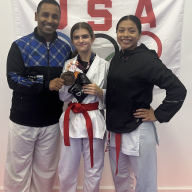 Brian Ramrup, Mia Finegan and Gloria Rosendo (L. to R.) of Glen Head Martial Arts and Fitness