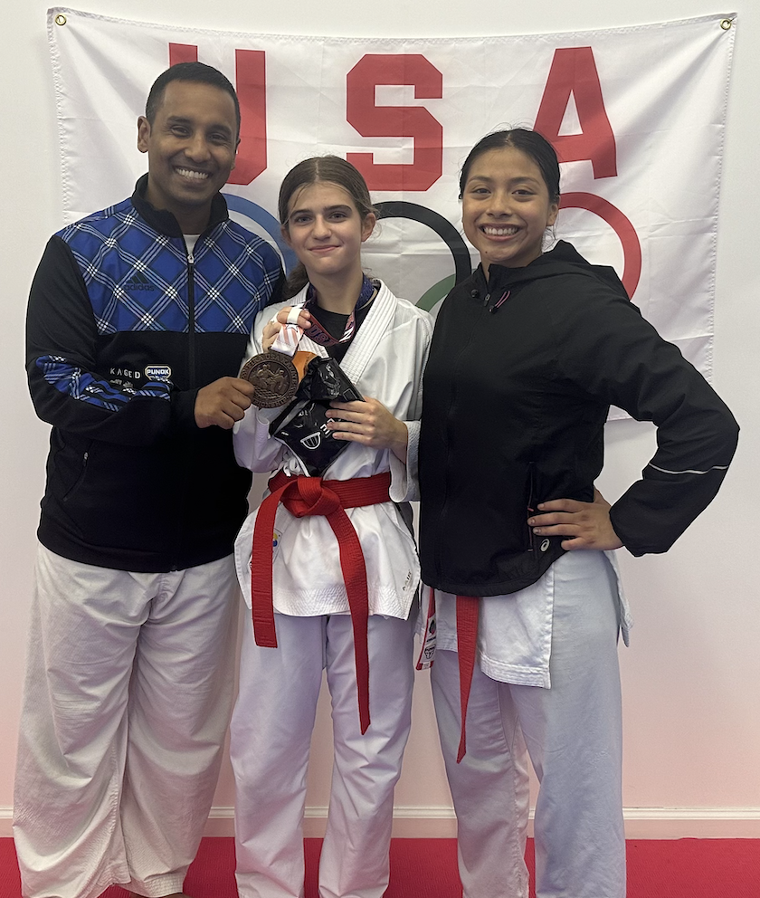 Brian Ramrup, Mia Finegan and Gloria Rosendo (L. to R.) of Glen Head Martial Arts and Fitness