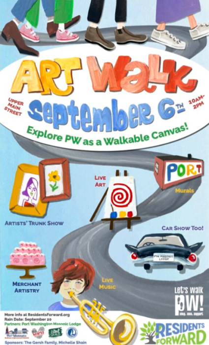 Residents Forward will host Port Washington's first-ever Art Walk on Upper Main Street.