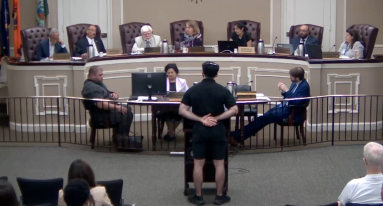 A New Hyde Park resident asked the town board to look at its town code regarding food vendors during public comment.