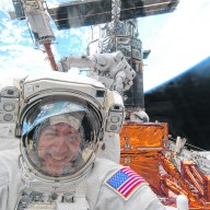 Astronaut and Long Island native Mike Massimo during a space walk