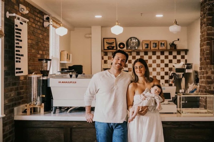 Joe Jensen, Alexis Jensen and their daughter are preparing to open their first business, Sweet Harbor Coffee.