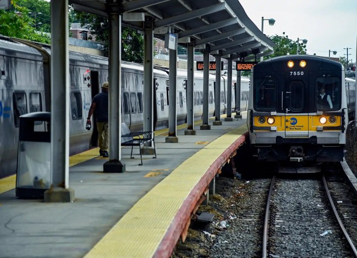 An LIRR train at Far Rockaway in August 2023.