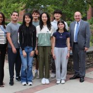 Semifinalists and Roslyn High School Principal Dave Lazarus.