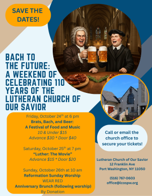 Lutheran Church of Our Savior in Port Washington will hold a weekend-long celebration for its 110th anniversary.