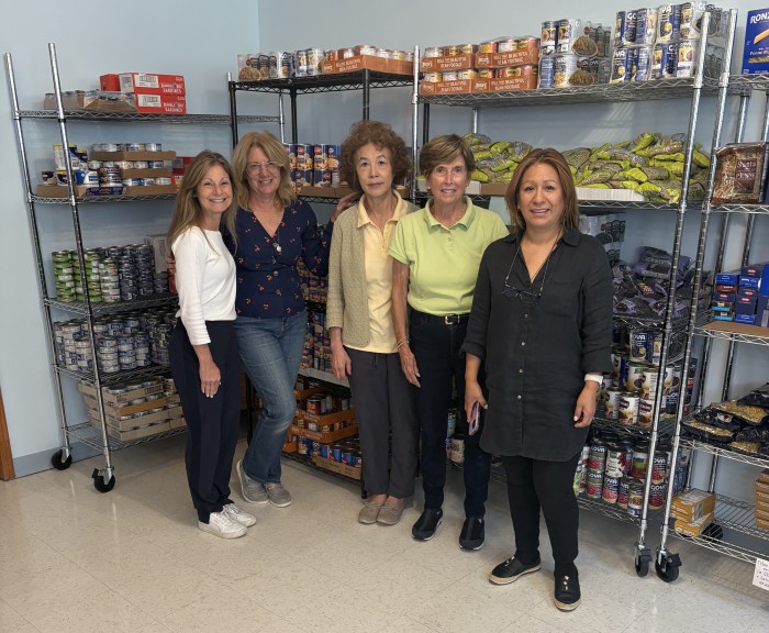 St. Peter of Alcantara volunteers Donna Meth, Theresa Sembler, Carri Cheung, Gloria Grafer and Roxana Sienko are preparing for the church's first food drive.