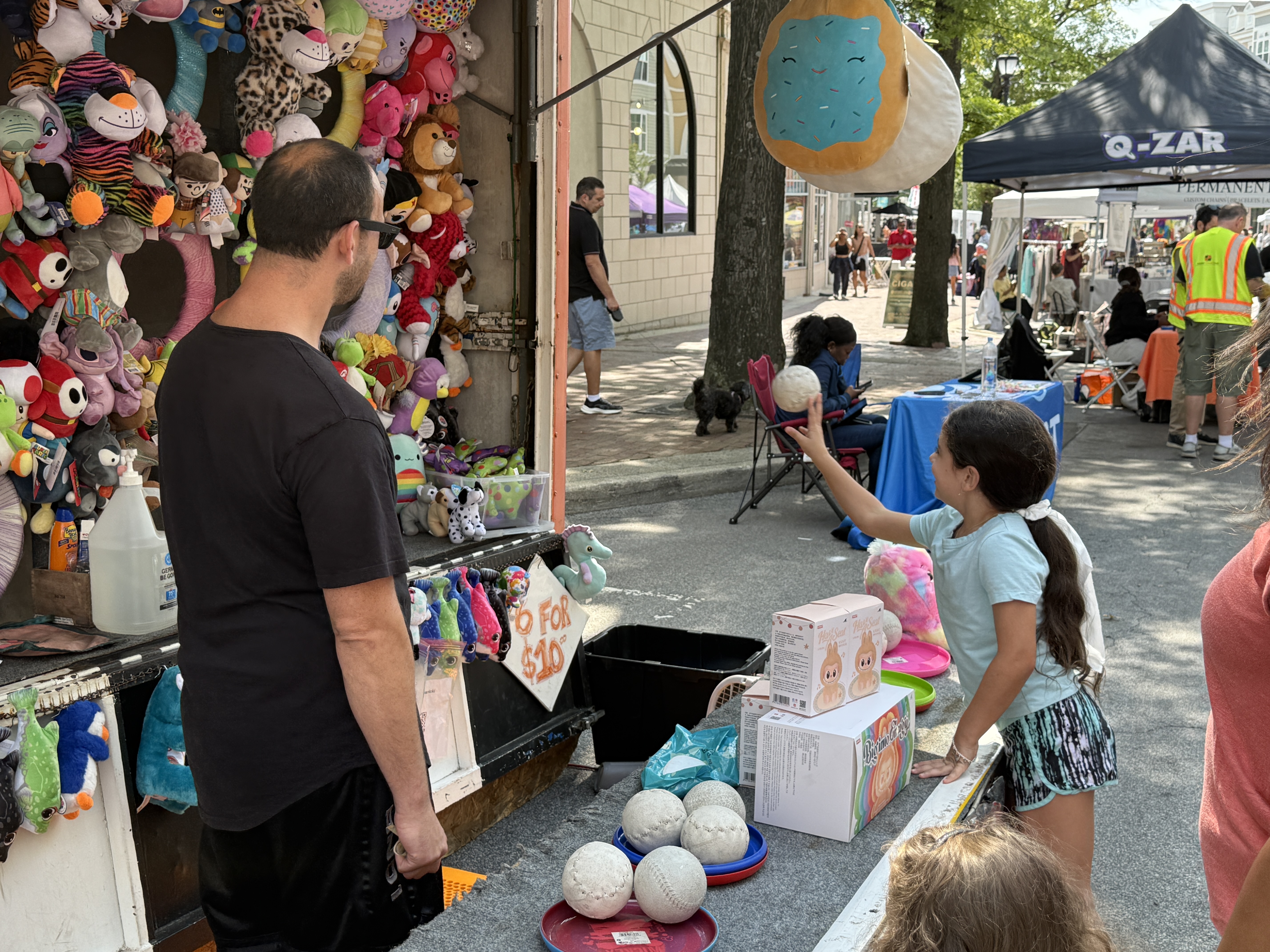 Carnival games lined the street at the festival this weekend.