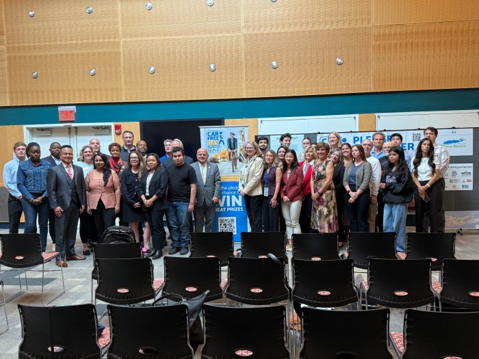 Multiple leaders from throughout the region encouraged public transportation for Free Car Day LI.