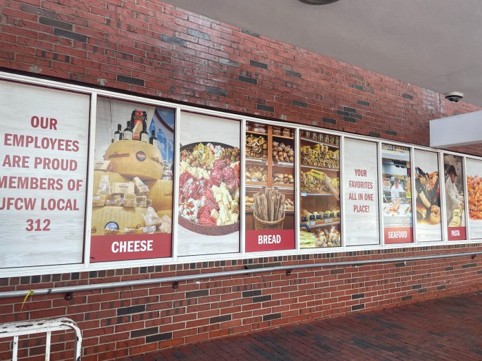 Signs on the building give passersby a glimpse of what’s to come at the new Uncle Giuseppe’s.